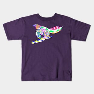 winged velociraptor ecopop Kids T-Shirt